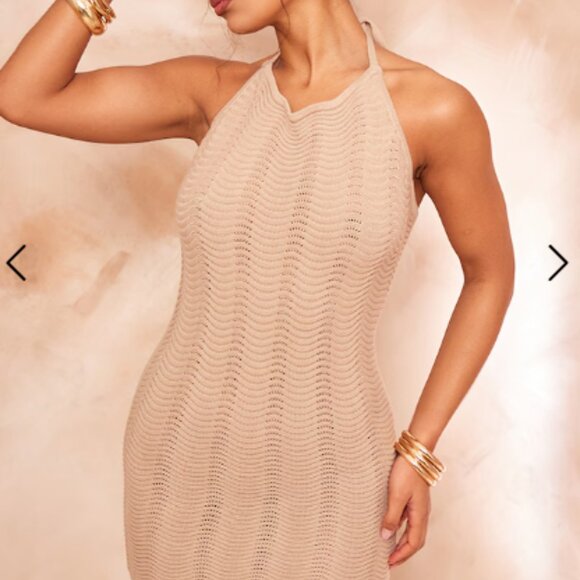 PrettyLittleThing Wave Knit Mini Dress - Picture 8 of 9